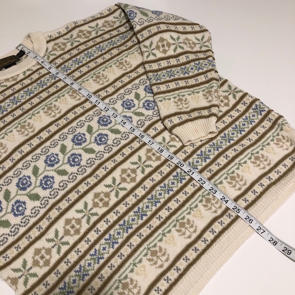 Vtg Eddie Bauer Fair Isle Cottagecore Sweater L (labeled Petite) - Picture 9 of 9